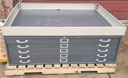 1950s VERYBIG 53"x42"x16" COLE STEEL 5 DRAWER STEEL MAP FILE INDUSTRIAL FREESHIP