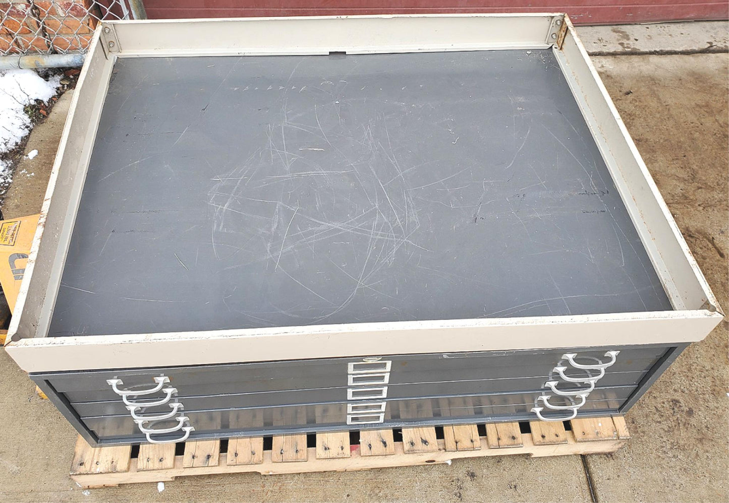 1950s VERYBIG 53"x42"x16" COLE STEEL 5 DRAWER STEEL MAP FILE INDUSTRIAL FREESHIP