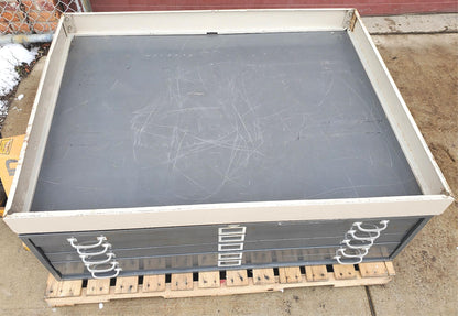 1950s VERYBIG 53"x42"x16" COLE STEEL 5 DRAWER STEEL MAP FILE INDUSTRIAL FREESHIP