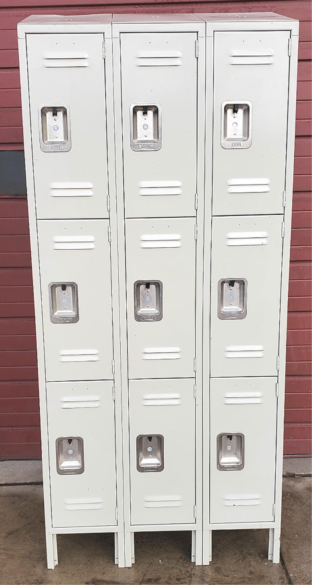 LYON 9 DOOR LOCKER SECURITY SYSTEM 3 Tier Box 36 W x 15" D x 83" H FREE SHIPPING