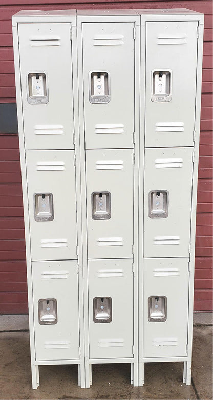 LYON 9 DOOR LOCKER SECURITY SYSTEM 3 Tier Box 36 W x 15" D x 83" H FREE SHIPPING