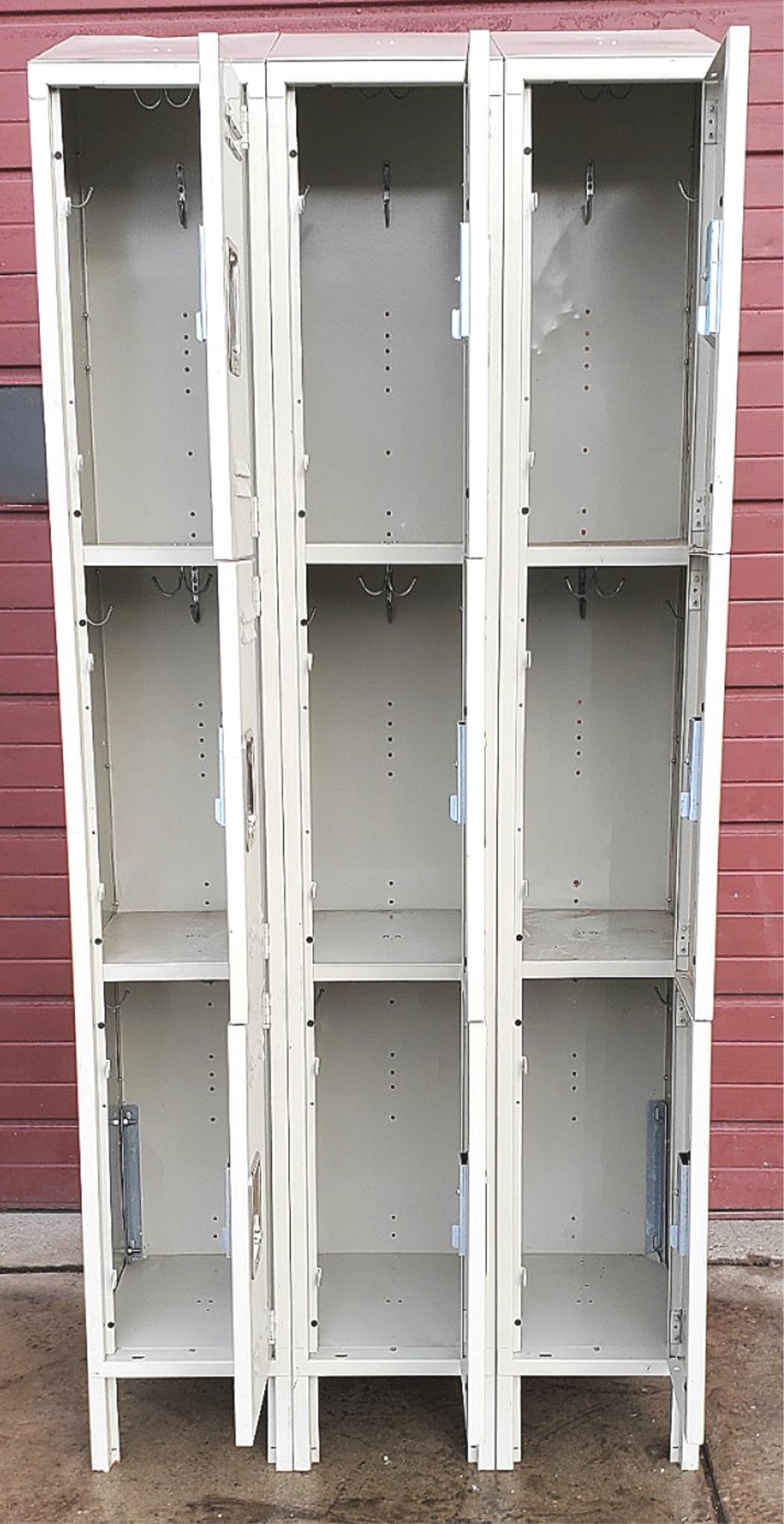 LYON 9 DOOR LOCKER SECURITY SYSTEM 3 Tier Box 36 W x 15" D x 83" H FREE SHIPPING