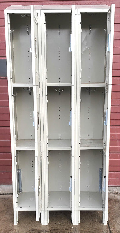 LYON 9 DOOR LOCKER SECURITY SYSTEM 3 Tier Box 36 W x 15" D x 83" H FREE SHIPPING