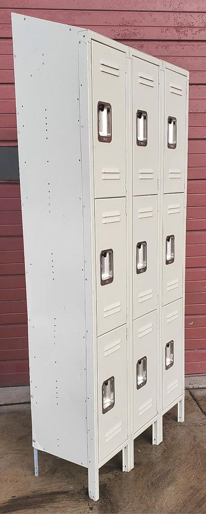 LYON 9 DOOR LOCKER SECURITY SYSTEM 3 Tier Box 36 W x 15" D x 83" H FREE SHIPPING