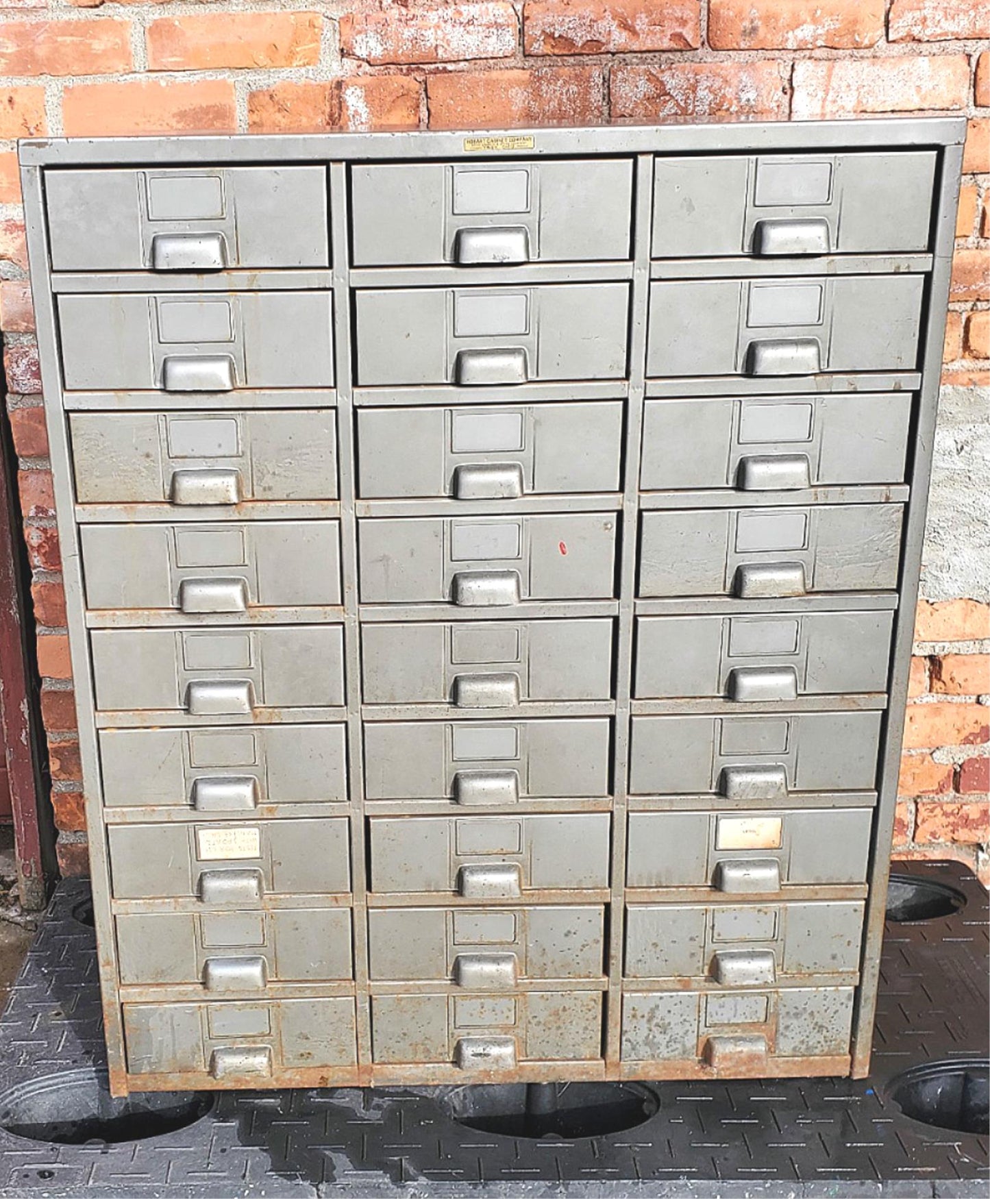 HOBART 1950's COLLECTIBLE 27 DRAWER BIN CABINET TOOL WINE STORAGE FREE SHIPPING