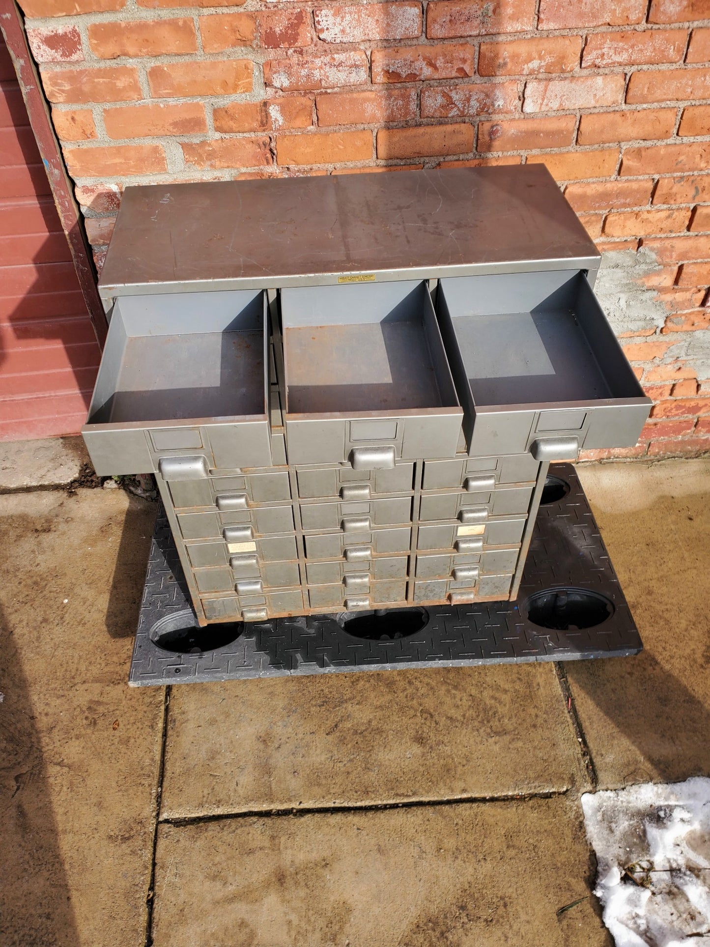 HOBART 1950's COLLECTIBLE 27 DRAWER BIN CABINET TOOL WINE STORAGE FREE SHIPPING