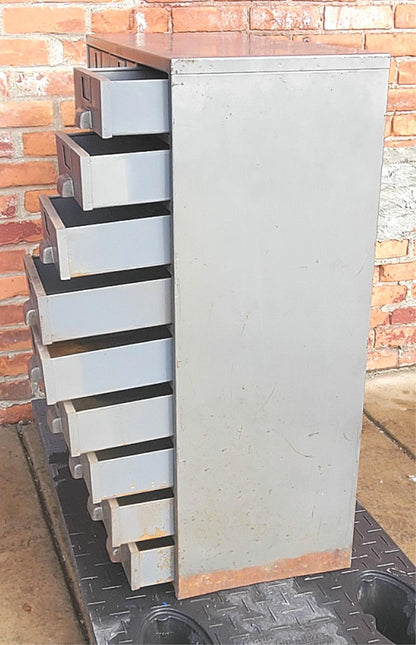 HOBART 1950's COLLECTIBLE 27 DRAWER BIN CABINET TOOL WINE STORAGE FREE SHIPPING