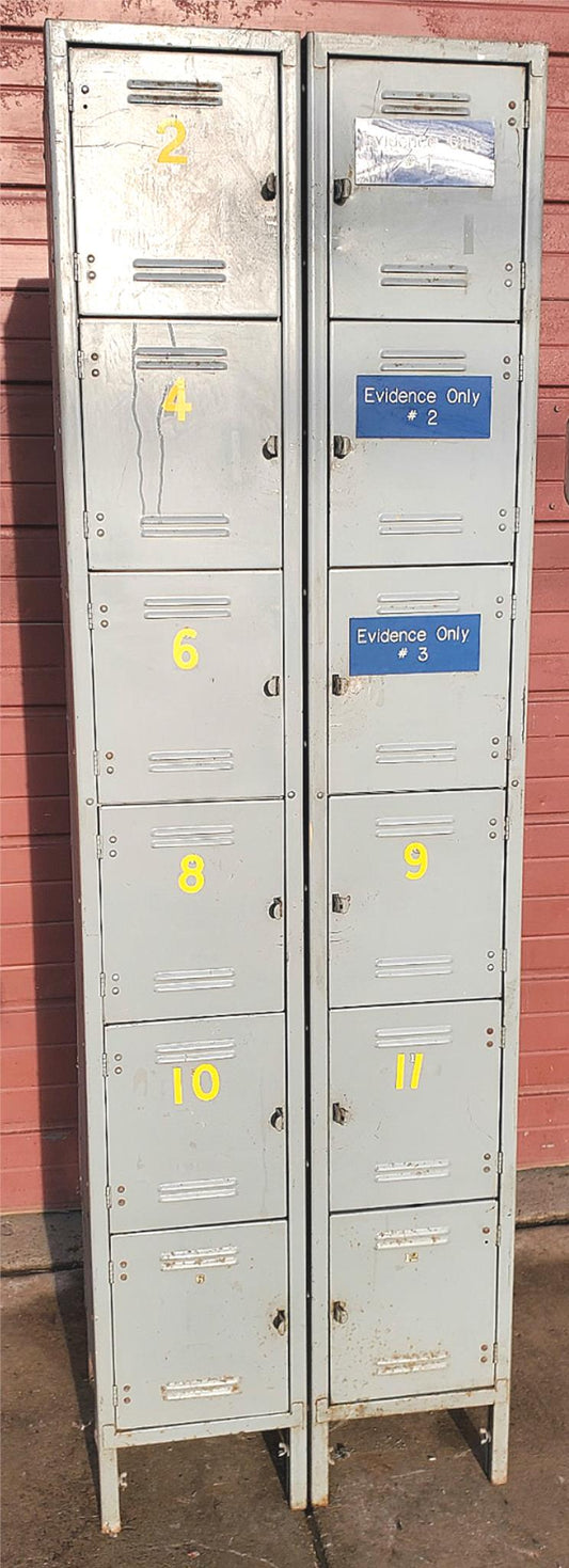 VINTAGE 12 DOOR LOCKER SECURITY SYSTEM 2 Tier Box 24.5"Wx15"D x79.5"H FREE SHIP
