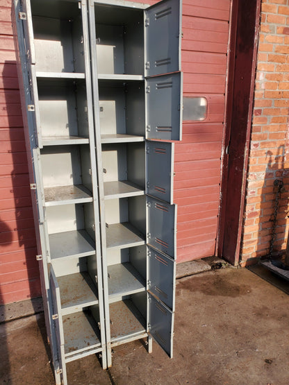 VINTAGE 12 DOOR LOCKER SECURITY SYSTEM 2 Tier Box 24.5"Wx15"D x79.5"H FREE SHIP