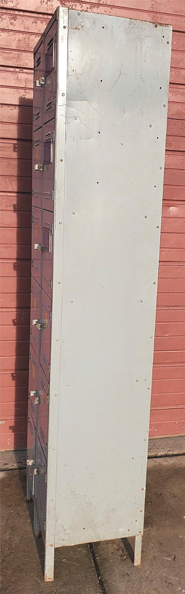 VINTAGE 12 DOOR LOCKER SECURITY SYSTEM 2 Tier Box 24.5"Wx15"D x79.5"H FREE SHIP