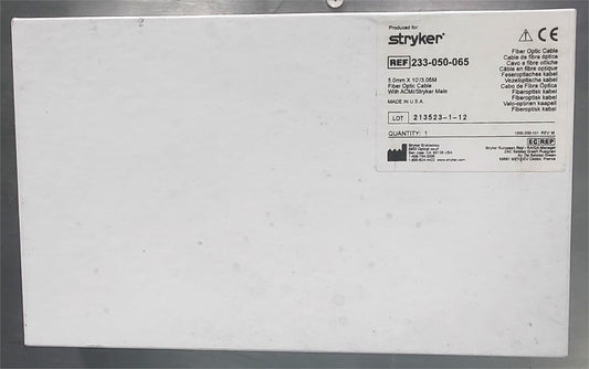 STRYKER 233-050-065 5.00mm x 10"/3.05M with ACMI MALE FIBER OPTIC CABLE FREESHIP