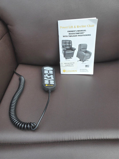 GOLD MAXICOMFORT TWILIGHT POSITIONING EZ SLEEPER POWER CHAIR PR761 WATCH VIDEO