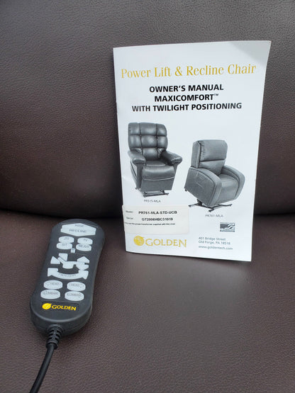 GOLD MAXICOMFORT TWILIGHT POSITIONING EZ SLEEPER POWER CHAIR PR761 WATCH VIDEO