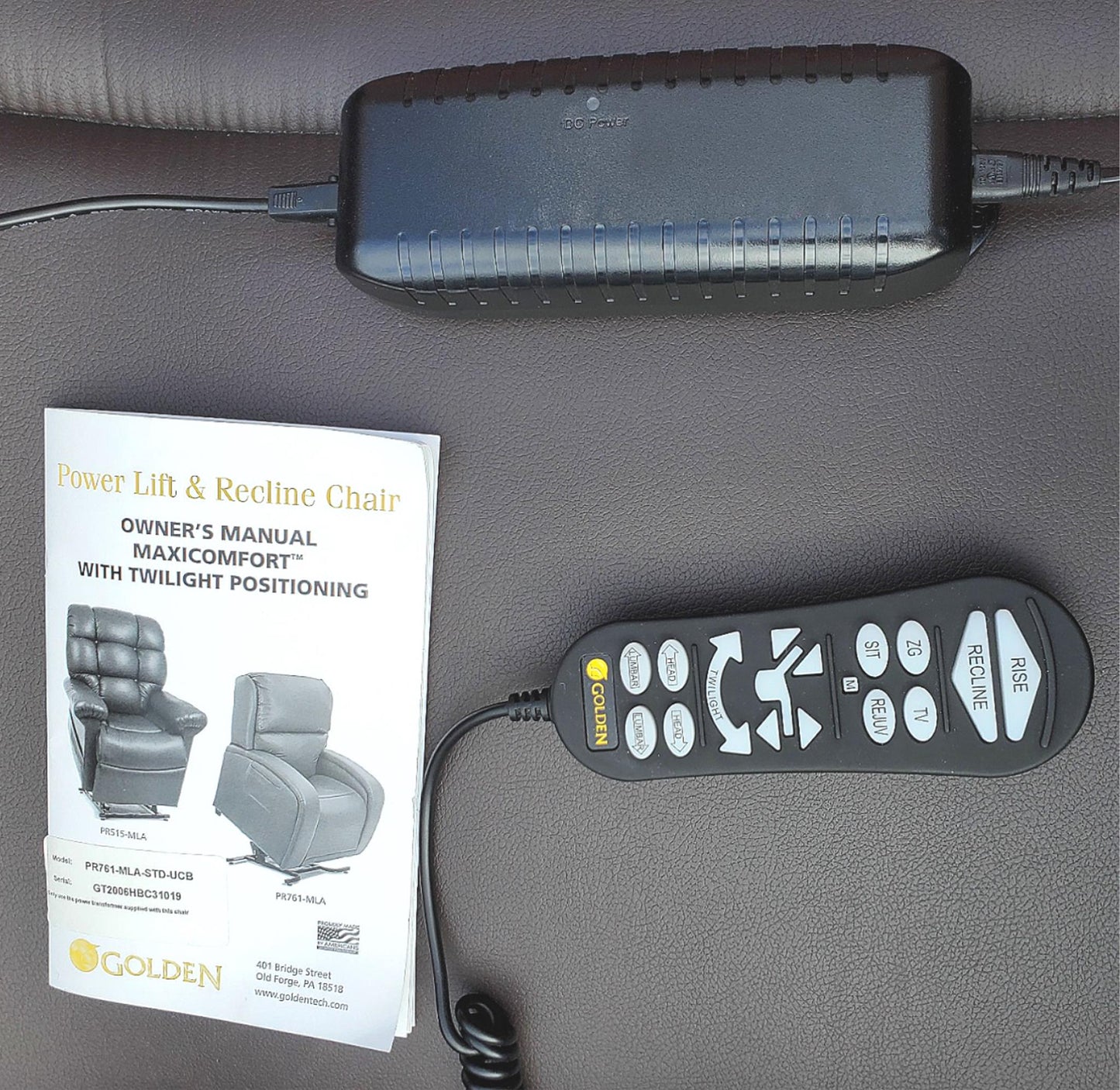 GOLD MAXICOMFORT TWILIGHT POSITIONING EZ SLEEPER POWER CHAIR PR761 WATCH VIDEO