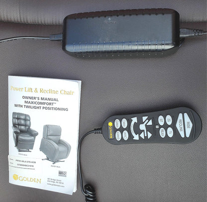 GOLD MAXICOMFORT TWILIGHT POSITIONING EZ SLEEPER POWER CHAIR PR761 WATCH VIDEO