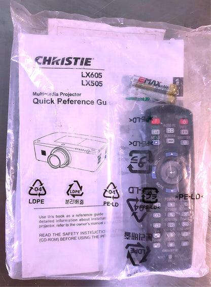 ORIGINAL CHRISTIE LX605 LX505 REMOTE CONTROL PLUS PROJECTOR MANUAL & CD FREESHIP