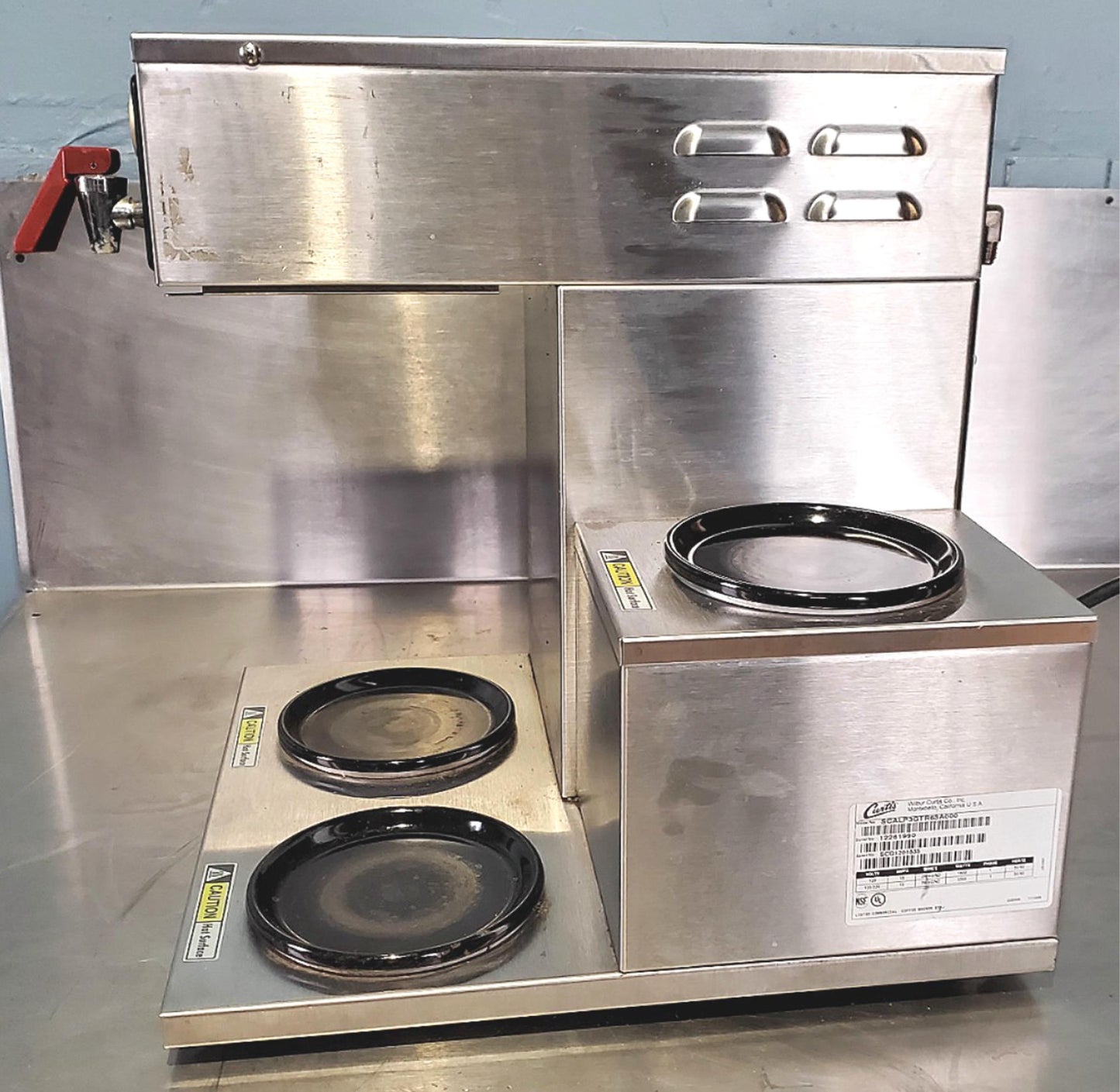 CURTIS CALP3GTR63A000 3 WARMER DIGITAL COFFEE BREWER 90 DAY WARRANTY FREE SHIP