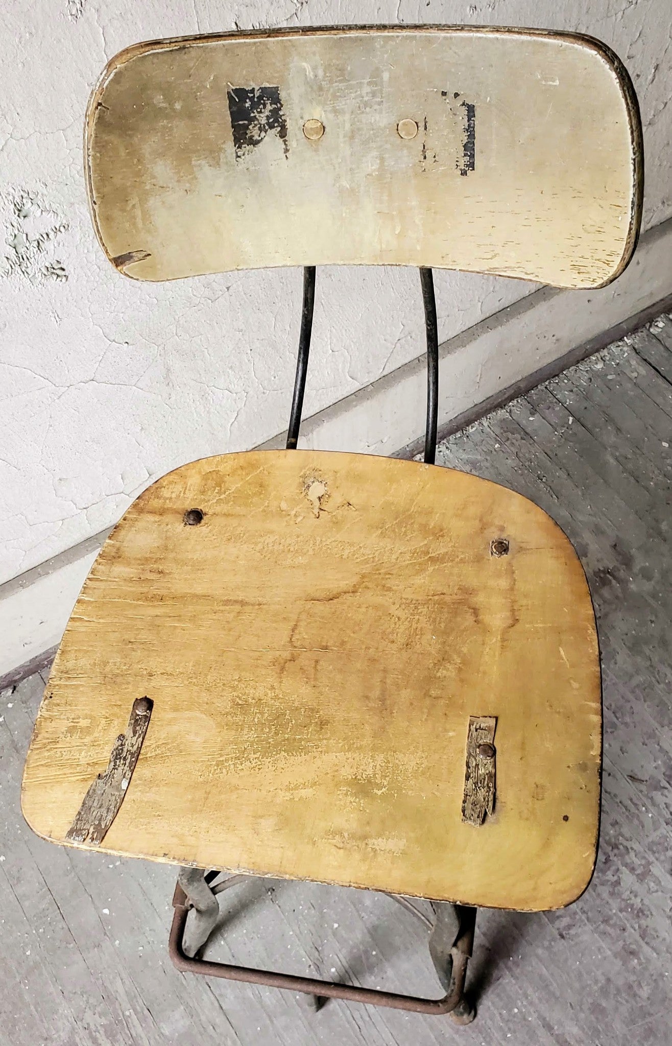 VINTAGE UHL TOLEDO INDUSTRIAL DRAFTING MACHINIST STEAMPUNK STOOL FREE SHIPPING