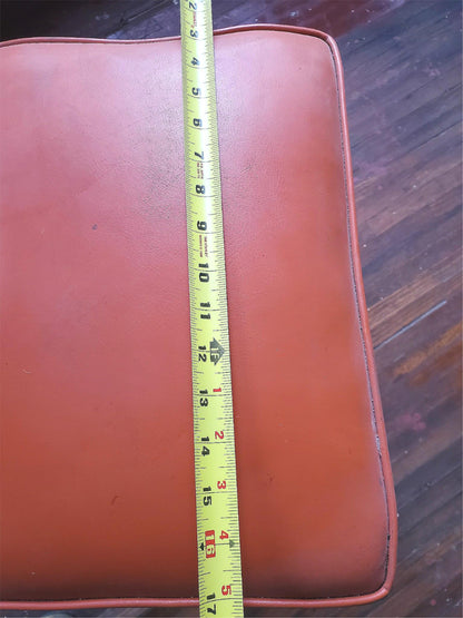 VINTAGE STEELCASE ORANGE INDUSTRIAL DRAFTING MACHINIST STEAMPUNK STOOL FREE SHIP