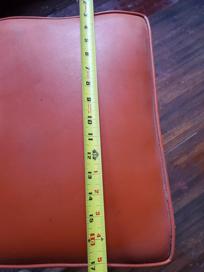 VINTAGE STEELCASE ORANGE INDUSTRIAL DRAFTING MACHINIST STEAMPUNK STOOL FREE SHIP