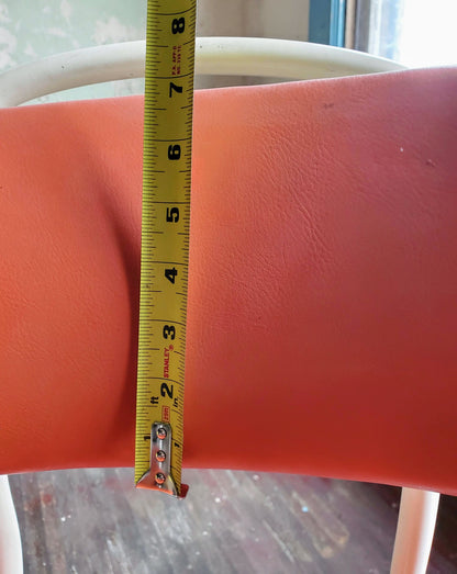 VINTAGE STEELCASE ORANGE INDUSTRIAL DRAFTING MACHINIST STEAMPUNK STOOL FREE SHIP