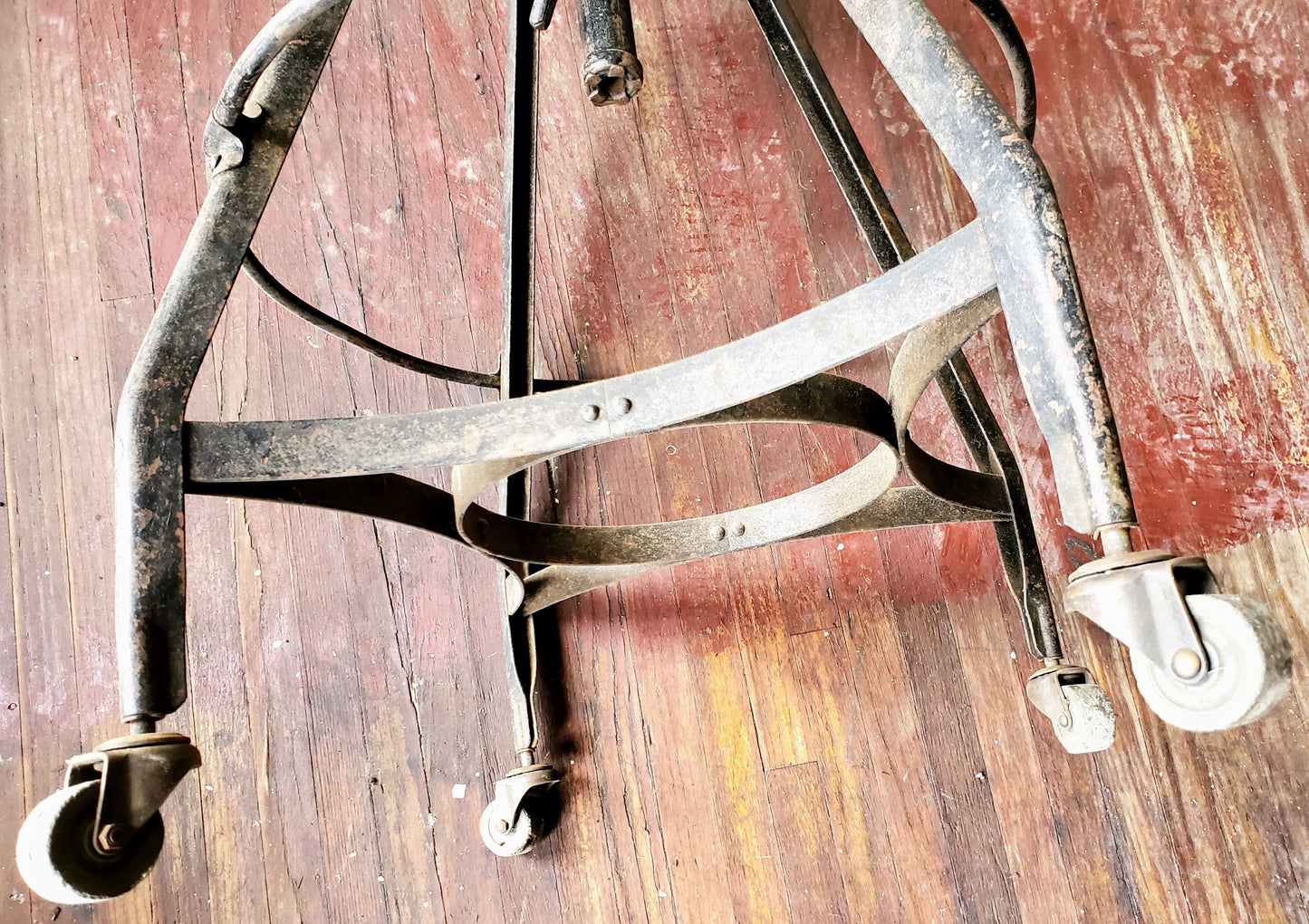 VINTAGE ADJUSTABLE UHL TOLEDO INDUSTR DRAFT MACHINIST STEAMPUNK STOOL FREE SHIP