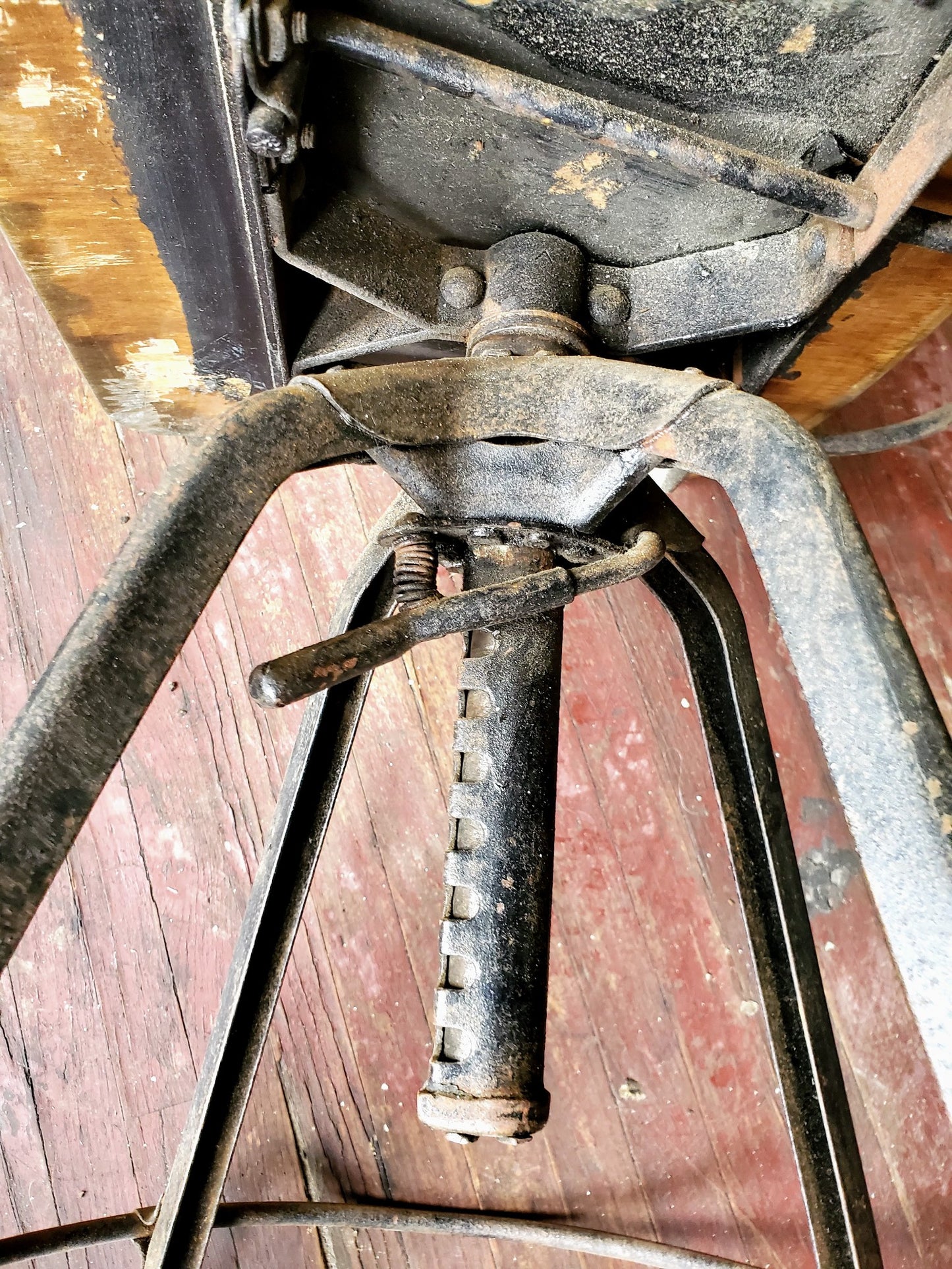 VINTAGE ADJUSTABLE UHL TOLEDO INDUSTR DRAFT MACHINIST STEAMPUNK STOOL FREE SHIP