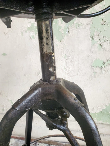 VINTAGE ADJUSTABLE UHL TOLEDO INDUSTR DRAFT MACHINIST STEAMPUNK STOOL FREE SHIP