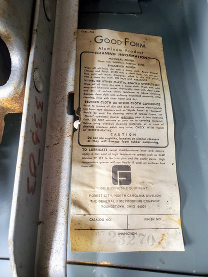 VINTAGE GOOD FORM ALUMINUM INDUSTR STEAMPUNK BANKER OFFICE SWIVEL CHAIR FREESHIP