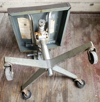 VINTAGE GOOD FORM ALUMINUM INDUSTR STEAMPUNK BANKER OFFICE SWIVEL CHAIR FREESHIP