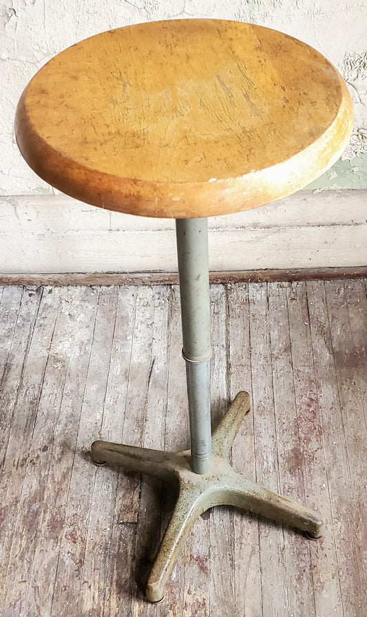 1957 VINTAGE AJUSTRITE INDUSTRIAL DRAFTING MACHINIST STEAMPUNK STOOL FREE SHIP