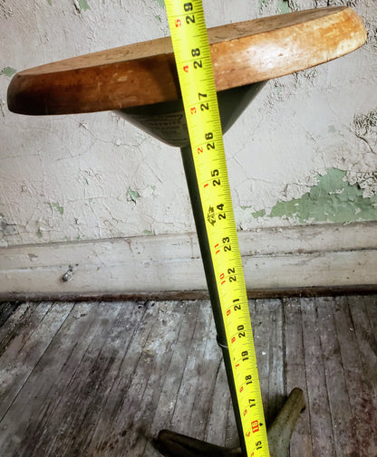 1957 VINTAGE AJUSTRITE INDUSTRIAL DRAFTING MACHINIST STEAMPUNK STOOL FREE SHIP
