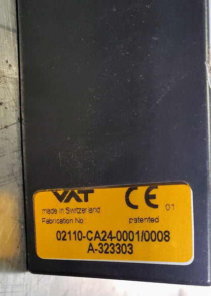 VAT 02110-CA24 RECTANGULAR WAFER GATE SLIT TRANSFER VALVE VACUUM SLOT FREE SHIP