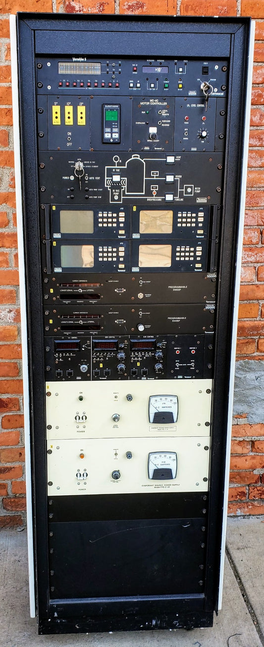 AIRCO EDWARDS TEMESCAL ELECTRON BEAM DEPOSITION COLUMN SYSTEM SWEEP VERSAVAC 5