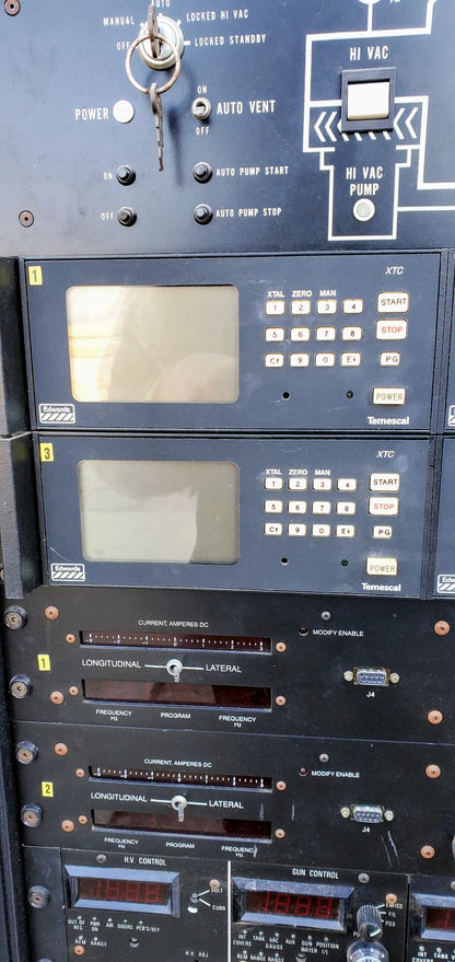 AIRCO EDWARDS TEMESCAL ELECTRON BEAM DEPOSITION COLUMN SYSTEM SWEEP VERSAVAC 5