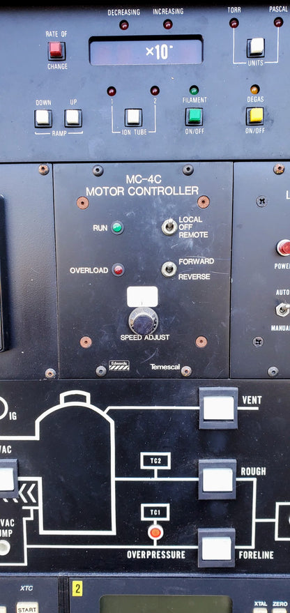 AIRCO EDWARDS TEMESCAL ELECTRON BEAM DEPOSITION COLUMN SYSTEM SWEEP VERSAVAC 5