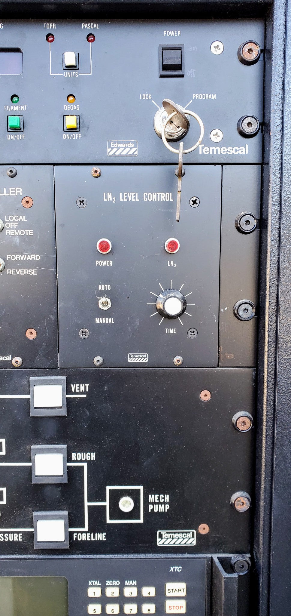 AIRCO EDWARDS TEMESCAL ELECTRON BEAM DEPOSITION COLUMN SYSTEM SWEEP VERSAVAC 5