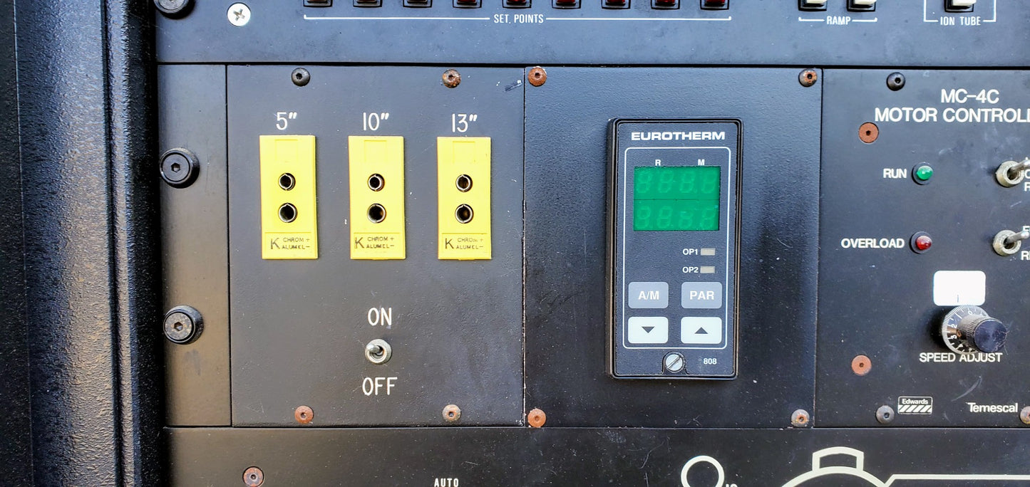 AIRCO EDWARDS TEMESCAL ELECTRON BEAM DEPOSITION COLUMN SYSTEM SWEEP VERSAVAC 5