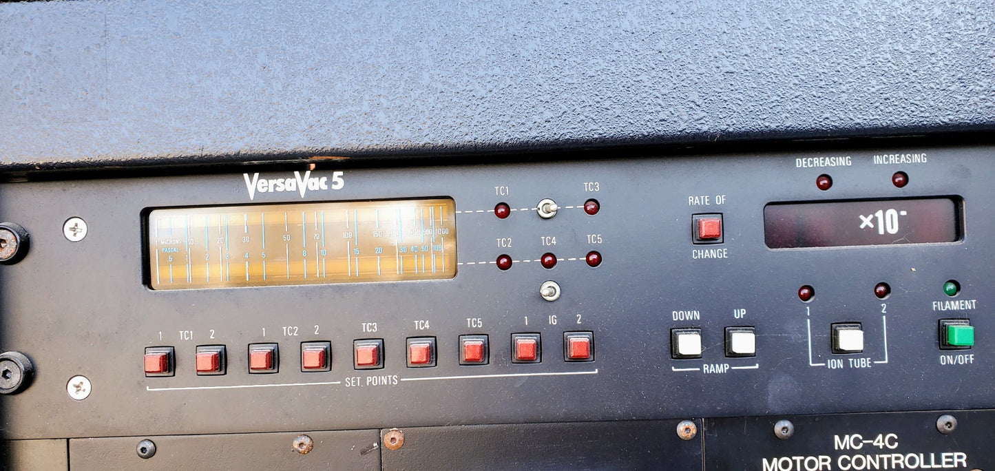 AIRCO EDWARDS TEMESCAL ELECTRON BEAM DEPOSITION COLUMN SYSTEM SWEEP VERSAVAC 5