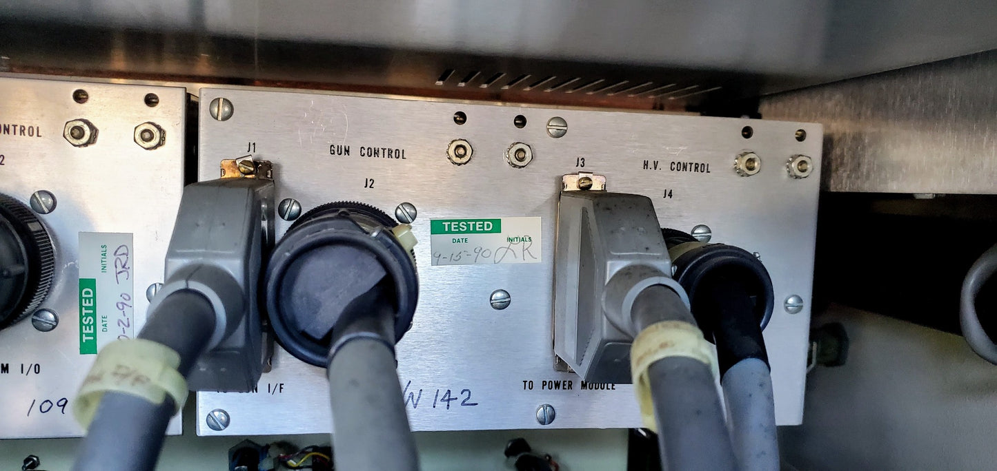 AIRCO EDWARDS TEMESCAL ELECTRON BEAM DEPOSITION COLUMN SYSTEM SWEEP VERSAVAC 5