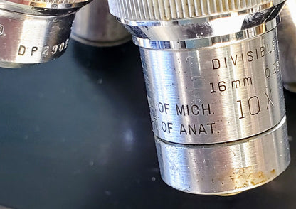 RARE BAUSCH LOMB MONOLUX OBJECTIVE MICROSCOPE BAKELITE VIEWER WOOD CASE FREESHIP