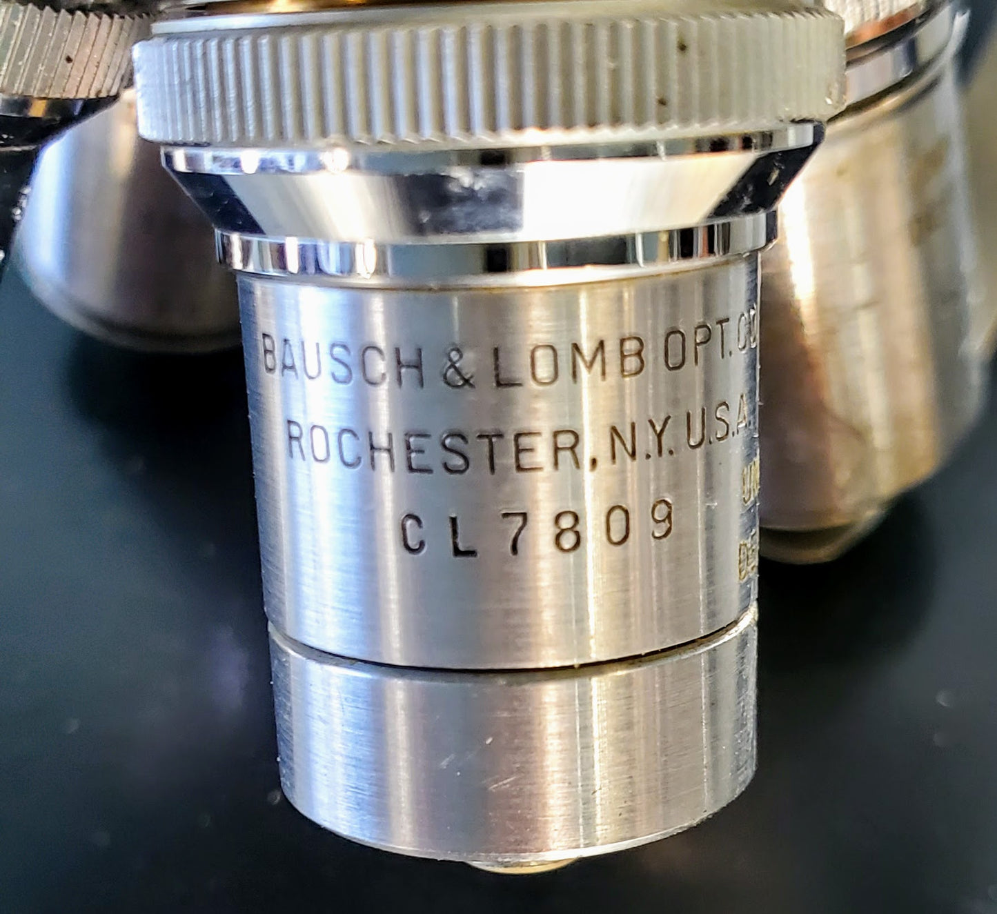 RARE BAUSCH LOMB MONOLUX OBJECTIVE MICROSCOPE BAKELITE VIEWER WOOD CASE FREESHIP