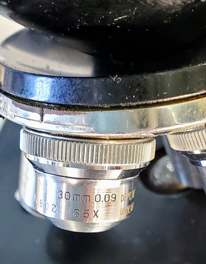 RARE BAUSCH LOMB MONOLUX OBJECTIVE MICROSCOPE BAKELITE VIEWER WOOD CASE FREESHIP