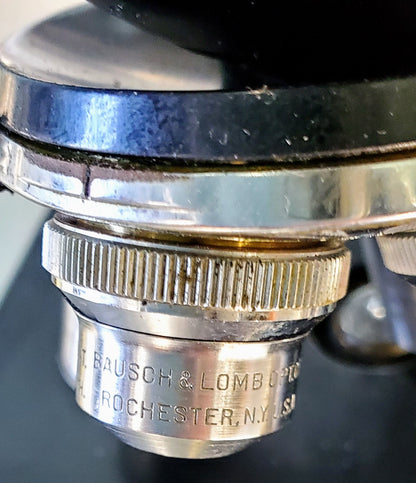 RARE BAUSCH LOMB MONOLUX OBJECTIVE MICROSCOPE BAKELITE VIEWER WOOD CASE FREESHIP