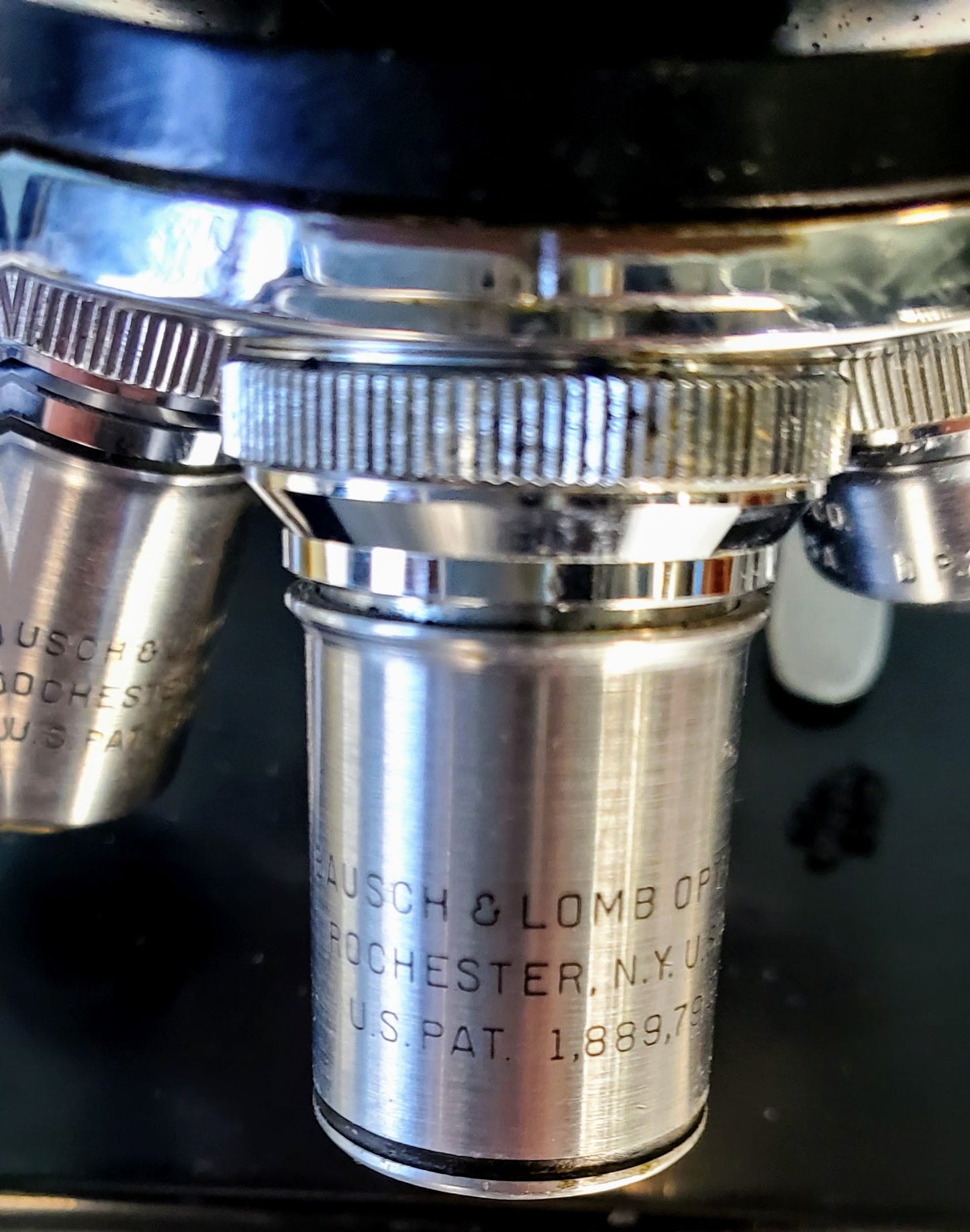 RARE BAUSCH LOMB MONOLUX OBJECTIVE MICROSCOPE BAKELITE VIEWER WOOD CASE FREESHIP