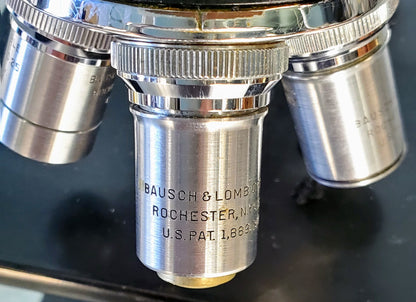 RARE BAUSCH LOMB MONOLUX OBJECTIVE MICROSCOPE BAKELITE VIEWER WOOD CASE FREESHIP