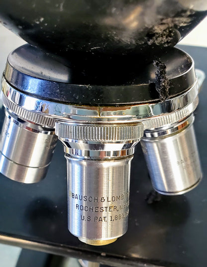 RARE BAUSCH LOMB MONOLUX OBJECTIVE MICROSCOPE BAKELITE VIEWER WOOD CASE FREESHIP