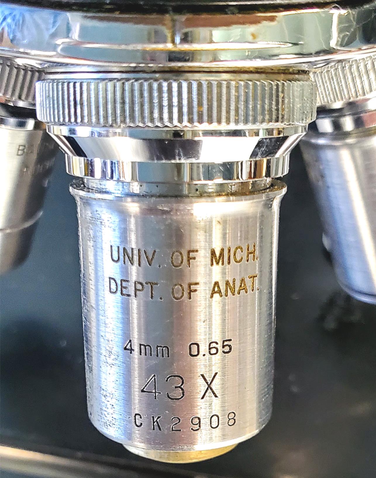 RARE BAUSCH LOMB MONOLUX OBJECTIVE MICROSCOPE BAKELITE VIEWER WOOD CASE FREESHIP