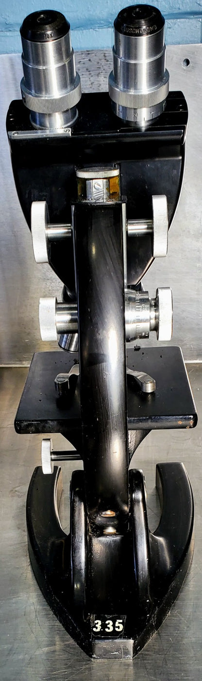 RARE BAUSCH LOMB MONOLUX OBJECTIVE MICROSCOPE BAKELITE VIEWER WOOD CASE FREESHIP