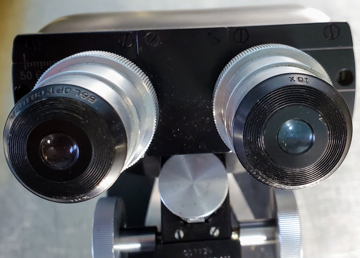 RARE BAUSCH LOMB MONOLUX OBJECTIVE MICROSCOPE BAKELITE VIEWER WOOD CASE FREESHIP